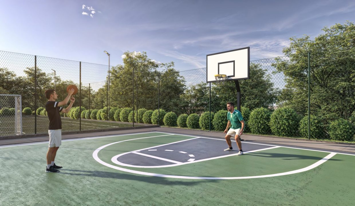 Quadra de basquete half court