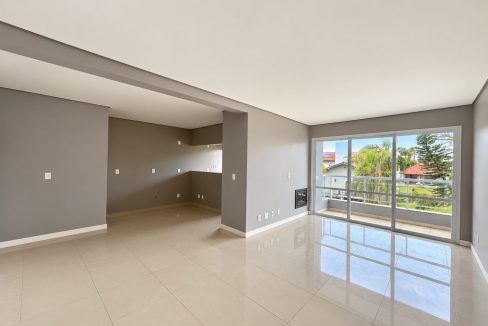 Sala moderna vazia com cozinha integrada